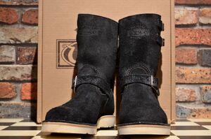 ☆★ Wesco ウエスコ BOSS ボス 7.5E ブラック ラフアウト 9インチ丈 ダブルストラップ 黒 エンジニアブーツ ★☆