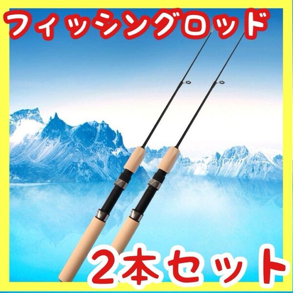 フィッシングロッド 2本セット 穴釣り 釣竿 ロッド 釣り竿 コンパクトロッド