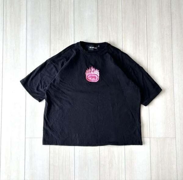 ECKO UNLTD 炎ロゴ バックプリント Tシャツ B系 XL ブラック