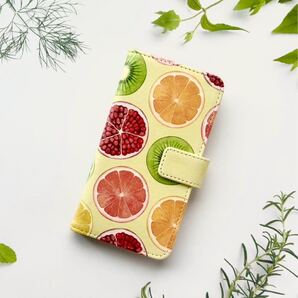 Xperia Rakuten Hand BASIO active AQUOS wish Galaxy Android カメラ穴対応 手帳型 OPPO Xiaomi Libero 5G IV LEITZ PHONE フルーツ