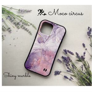 iPhone 耐衝撃 ハイブリッドケース iPhone16e対応 大理石 marble スモーキーピンク