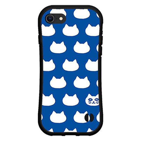 iPhone ハイブリッドケース iPhone 16eにも対応 ネコ 猫可愛い ブルー