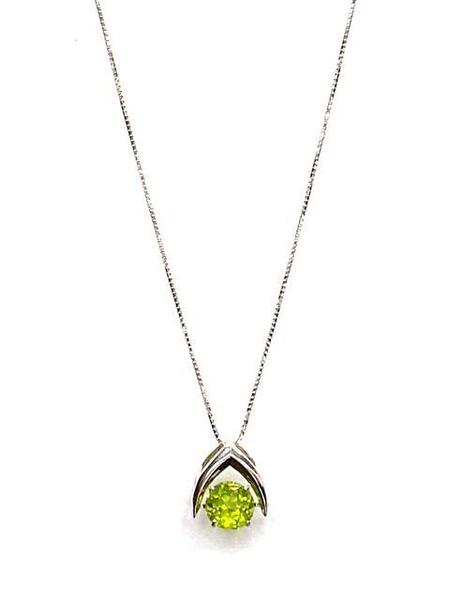【即決/45㎝】 K18WG ペリドット2.00 ペンダントトップ ネックレス 宝石 ジュエリー ホワイトゴールド アクセサリー 3.6g