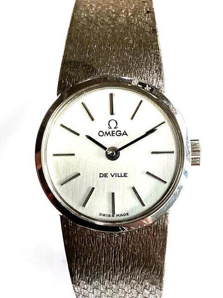 【即決/稼働】 OMEGA オメガ デヴィル De Vill アンティーク レディース 女性用腕時計 手巻き シルバー文字盤 デビル 32.6g