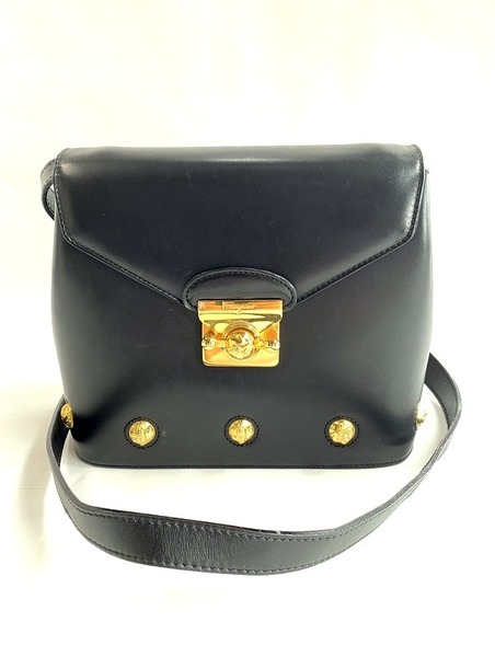 【即決】Salvatore Ferragamo サルバトーレ フェラガモ ショルダーバッグ レザー ブラック ゴールド金具 AN 21 5639