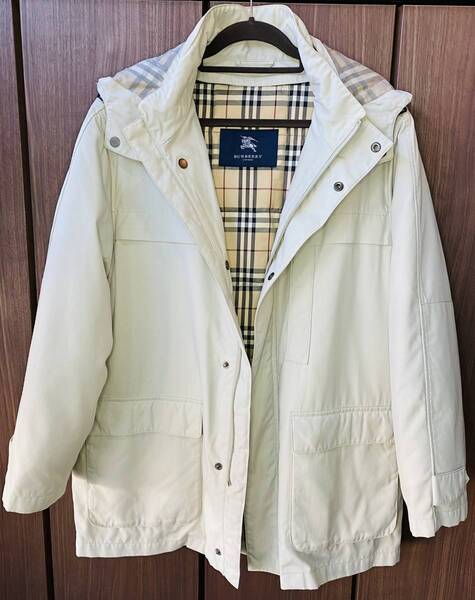 【即決/訳アリ】 BURBERRY LONDON バーバリー ロンドン フード付 ライナー付 ノヴァチェック ジャケット ライトベージュ 英国製 イギリス
