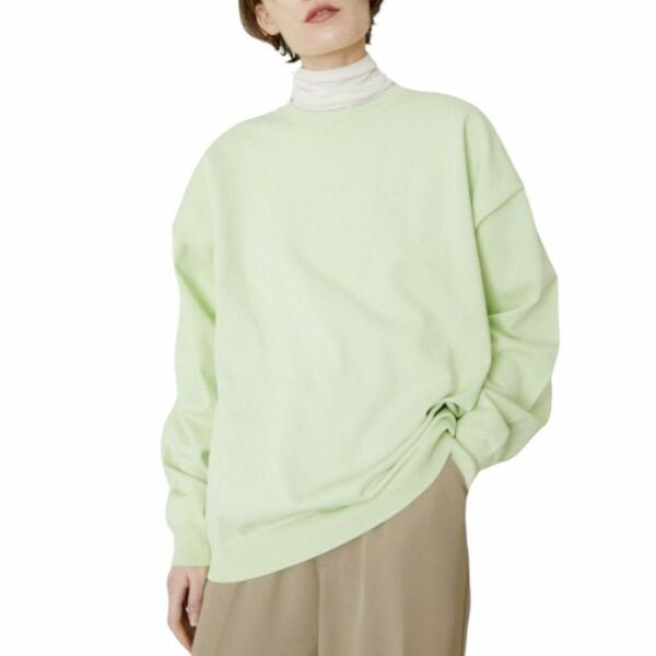 RIM.ARK リムアーク Basic R-neck knit PO ニット プルオーバー スウェット カットソー レディース ライトグリーン 長袖 春 秋 冬 トップス