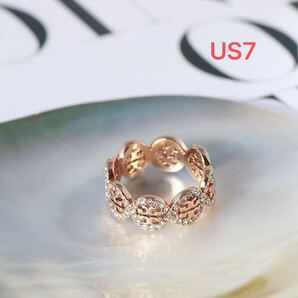 新品未使用 TB037-11 Tory Burch トリーバーチ ロゴ リング 指輪 US7 日本サイズ14号 ゴールドピンク