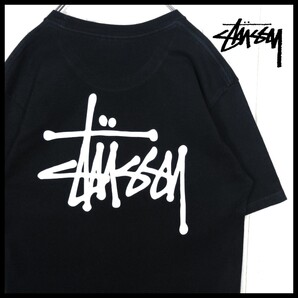 【STUSSY】ショーンフォントロゴ Tシャツ 黒×ホワイト