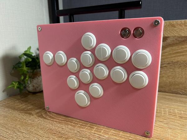 DP-3/レバーレスモデル アケコン 自作 カスタム 三和 増設 スト6カスタム ピンク