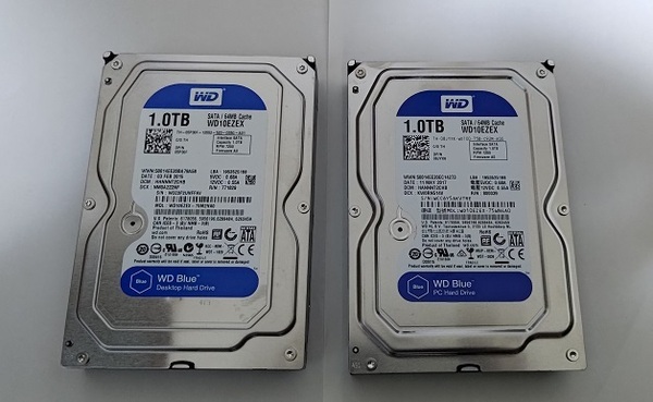 Western Digital WD Blue「WD10EZEX」1TB×2 計2TB HDD SATA