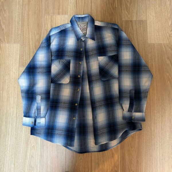 希少 MALUTIMATE VINTAGE シャドーチェック SHIRT L チェック柄 オンブレ シャツ ヴィンテージ 長袖シャツ