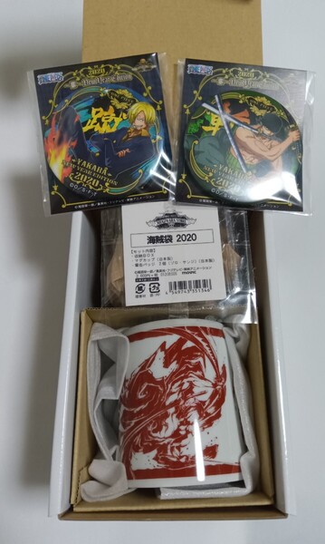 ONEPIECE 麦わらストア 限定 海賊袋 2020 ワンピース 缶バッジ マグカップ ソロ・サンジ