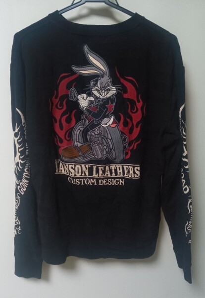 バンソン ×ルーニー・テューンズ 刺繍 長袖 Tシャツ カットソー Lサイズ vanson Looney Tune バイク