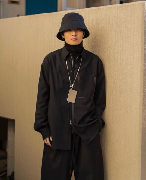 【新品同様アーカイブ】 OAMC Ian Shirt ウールシャツジャケット ネイビーM 絶版ランウェイアーカイブ品
