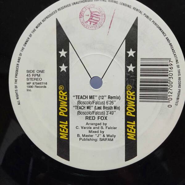 レコード RED FOX TEACH ME MP 875467/16 ダンス ハウス ディスコ クラブ