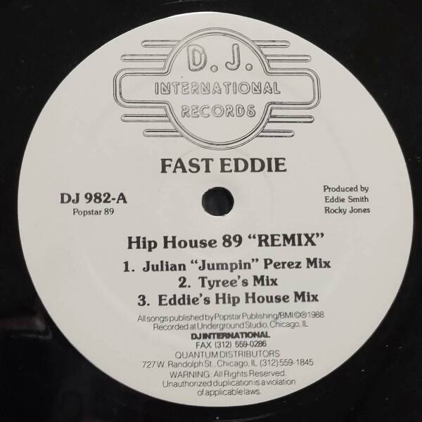レコード FAST EDDIE Hip House 89 "REMIX" DJ982 ダンス ディスコ ハウス クラブ
