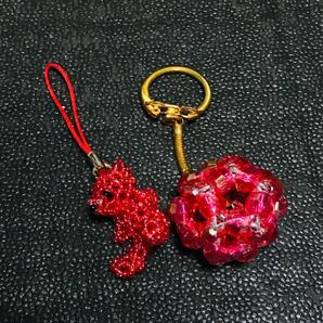 テディベア キーホルダー ビーズ マスコット ストラップ プライズ ハンドメイド テディベア くま クマ 熊 平成レトロ 昭和レトロ 当時物