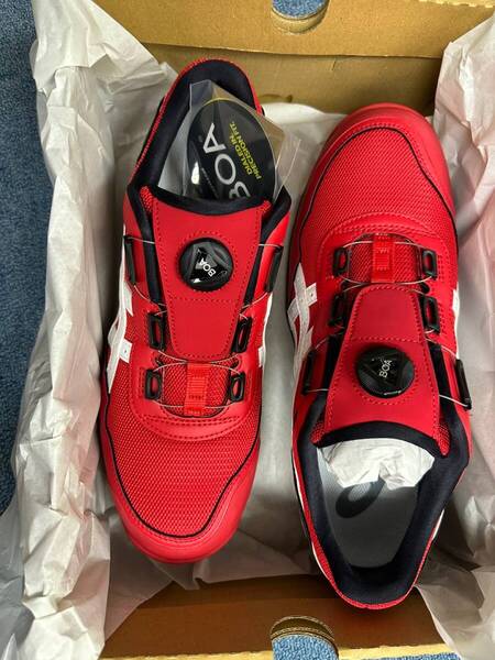 新品未使用 asics 28cm WINJOB cp209 BOA 赤 安全靴