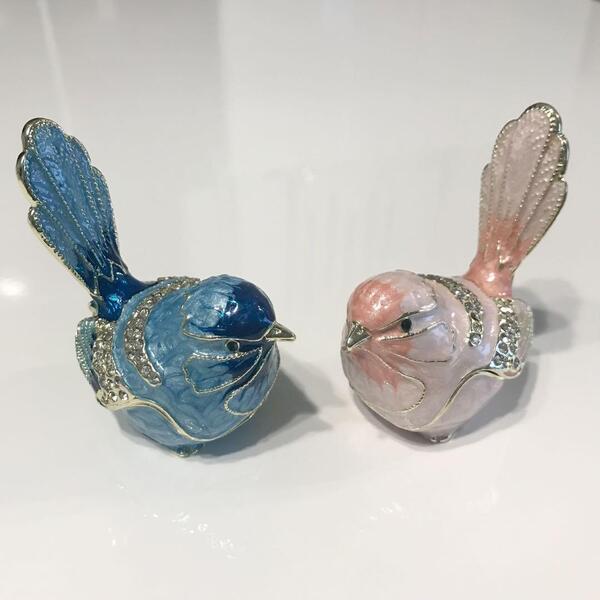 新品 青い鳥 &ピンクの鳥 ジュエリーボックス 小物入れ 雑貨 インテリア オブジェ グッズ