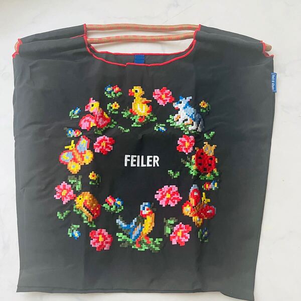 ボールアンドチェーン エコバッグ ブラック フェイラー FEILER トートバッグ フェイラーM オシャレ 刺繍 Ball Chain お花 黒 ショルダー