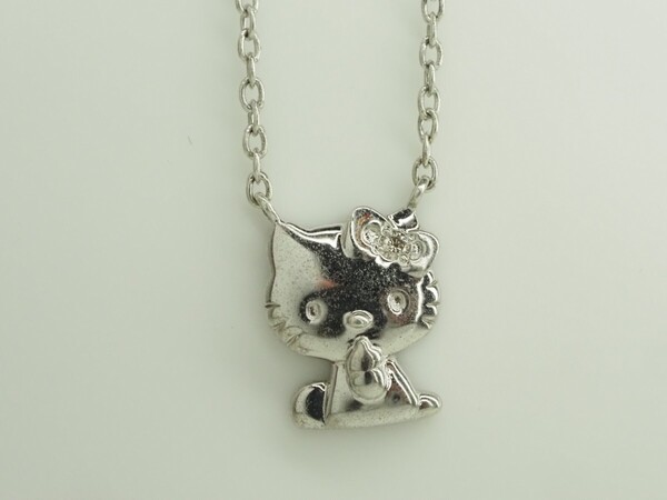 HELLO KITTY ハローキティ 天然ダイヤモンドネックレス サンリオ シルバー D0.01ct SILVER925