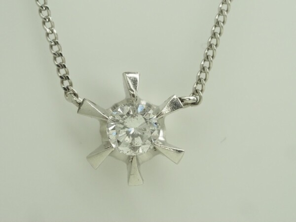 ヴィンテージデザイン天然ダイヤモンドチェーンネックレス Pt/850 プラチナ D0.23ct