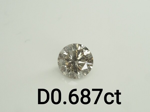 天然ダイヤモンドルース 裸石 D0.687ct UNDER N I2 GOOD 中央宝石研究所ソーティング付き