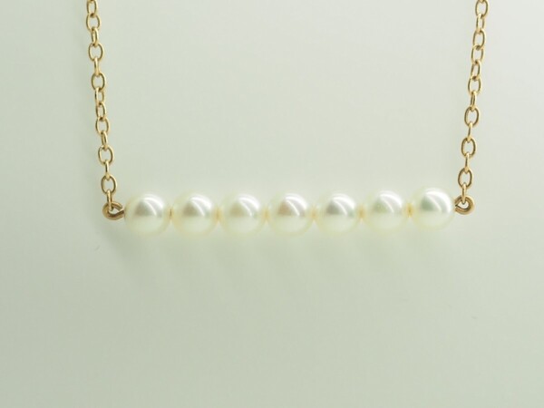 MIKIMOTO ミキモト ベビーパール 素敵なラインネックレス K14YG アコヤ本真珠3.8mm珠