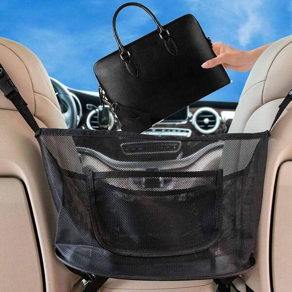 車用収納ポケット 収納バッグ 車用 ネットポケット シートバックポケット 大容量 座席隙間収納 カバンホルダー 小物入れ 省スペース