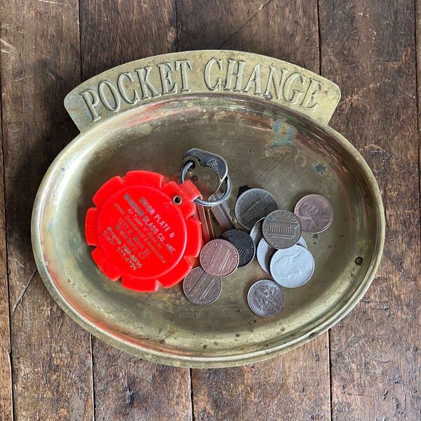 【vintage】 ポケットチェンジ コイントレイ 店舗什器 antique 古道具 アンティーク ヴィンテージ US 古着 雑貨 ディスプレイ 真鍮