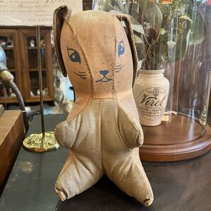 【antique】うさぎ オイルクロス 人形 店舗什器 antiques アンティーク 古着 US 店舗什器 古道具 vintage 1900s