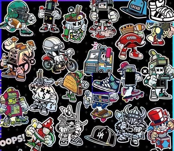 35番Z 大きい スケボー ステッカー 24枚 オシャレ/レトロ ストリート 雑貨 アメリカン ストリート スケートボード アウトドア スケート
