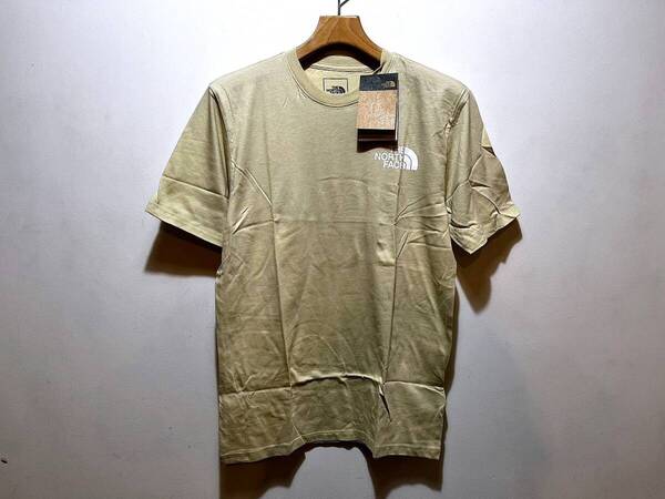 送料無料 新品 正規品 USA限定 The North Face ノースフェイス US-M バックプリント ハーフドーム ロゴ 半袖Tシャツ ベージュ Gravel