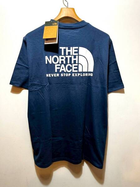 送料無料 即決 新品 正規品 USA限定 The North Face ノースフェイス US-M バックプリント ハーフドームロゴ 半袖Tシャツ S.BLUE