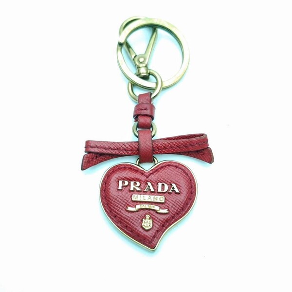 キーホルダー PRADA ハート チャーム キーリング プラダ メモA12