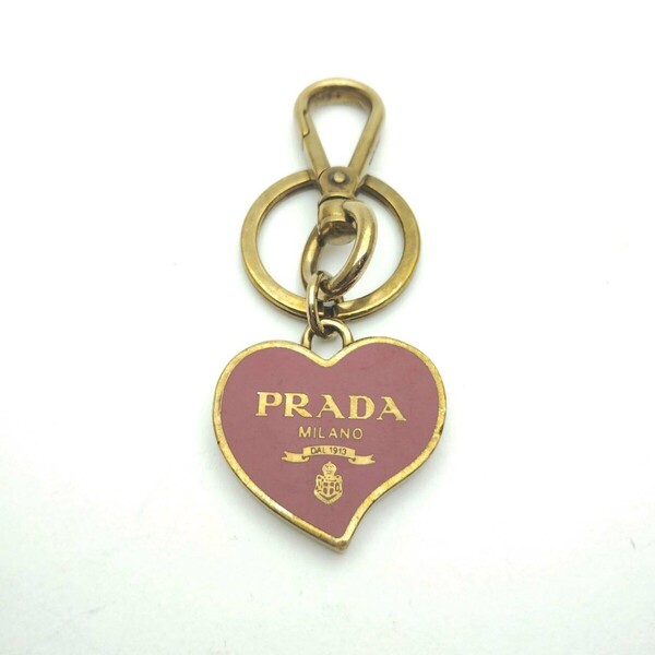 キーホルダー キーリング PRADA プラダ ハート チャーム ゴールド系 メモ4▲