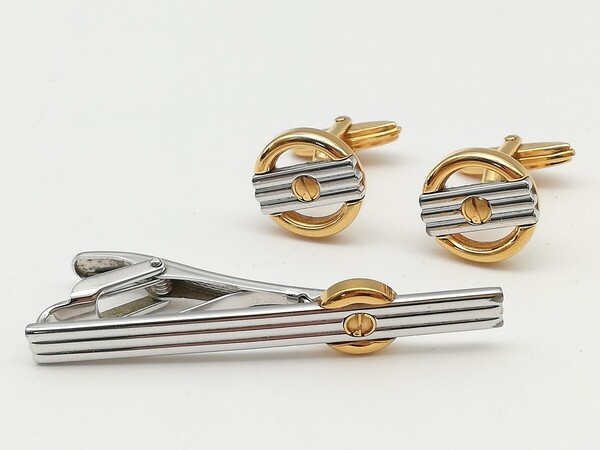 dunhill ダンヒル カフス ネクタイピン 2点セット ロゴ シルバー ゴールド アクセサリー タイピン