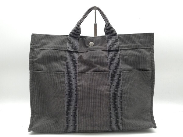 HERMES エルメス エールライン トートバッグ グレー キャンバス ハンドバッグ バッグ 送料無料