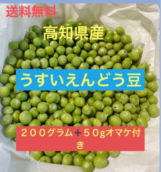 ★☆高知県産 美味しいうすいえんどう豆 200g オマケ50g 付き 送料無料 ☆★