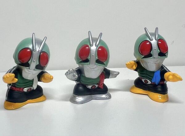 仮面ライダーキッズ ショッカーライダー2号・4号、新1号 ソフビ 指人形 3体セット