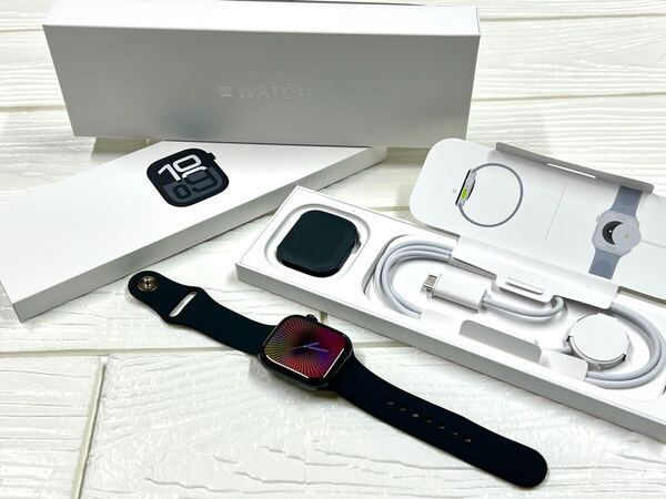 ★ 美品 バッテリー100% ★ Apple Watch Series10 42mm ジェットブラック アルミニウム アップルウォッチ GPS シリーズ10 製品保証あり