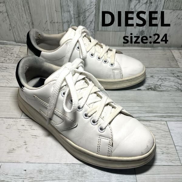 ディーゼル DIESEL スニーカー レザースニーカー ホワイト 24 シューズ