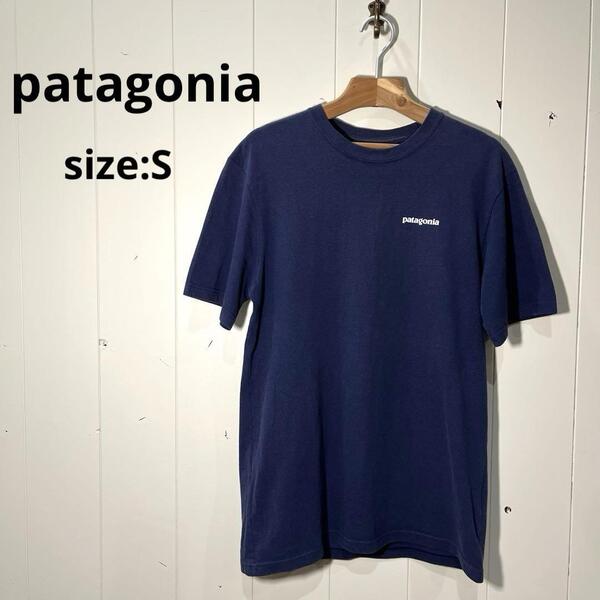 パタゴニア patagonia Tシャツ 半袖 ネイビー S メンズ プリント