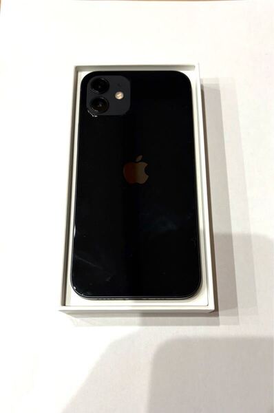 美品 Apple iPhone12 ブラック 本体 純正イヤホン付 SIMフリー Apple iPhone
