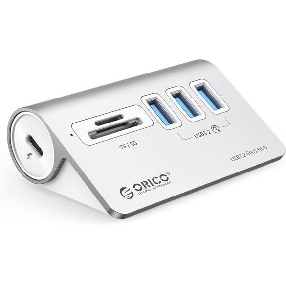 ORICO USBハブ USB3.0 5Gbps高速転送 MicroSD/SDカード スロット搭載 セルフパワー/バスパワー両対応 5ポート