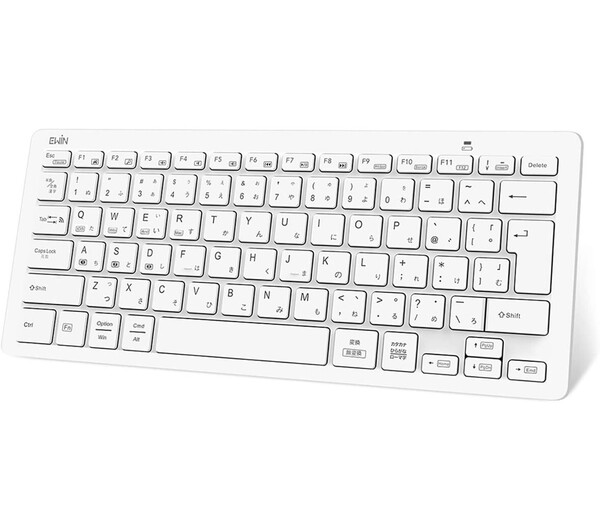 Ewin キーボード ワイヤレス bluetooth 小型 静音 薄型 軽量 コンパクト 日本語 かな入力 PC ノートパソコン スマホ タブレット(ホワイト)