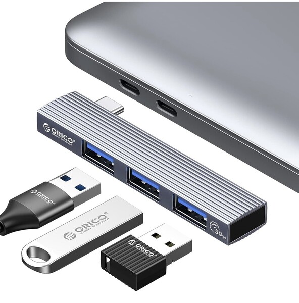 ORICO USB C ハブ MacBook Air/Pro ハブ 3-in-1 USB3.0 / USB2.0 OTG機能対応可能 超小型 Type C ハブ 直挿し 軽量 AH-W13