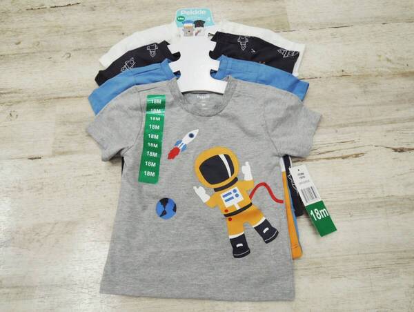 H-002-5【新品】 PekkLe ペックル 男の子 半袖 Tシャツ 4枚セット【18M】77.5〜83.8cm
