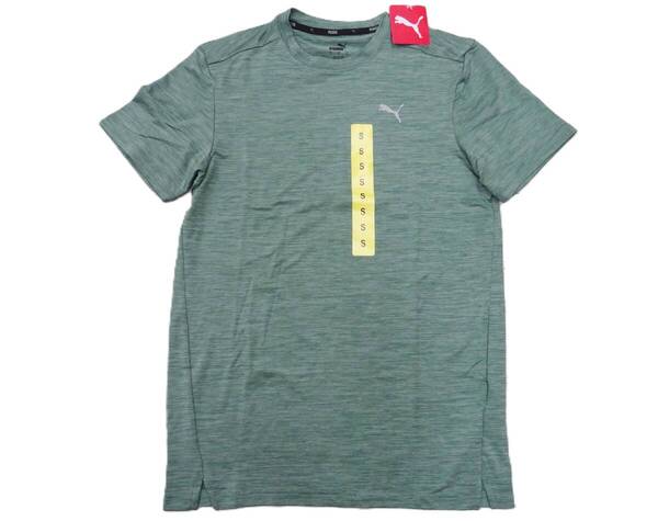 H-112-9 新品 PUMA プーマ 半袖 Tシャツ【S】グリーン スポーツウエア なめらか ソフト